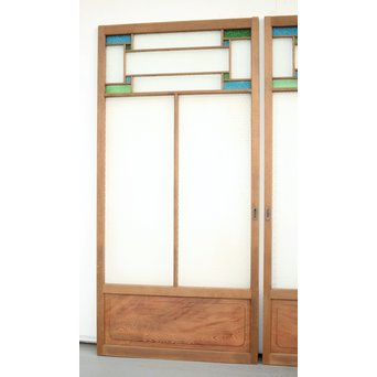 プレスと色ガラスの建具 2枚1組　GD0083Y 