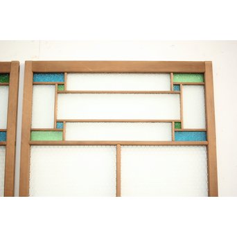 プレスと色ガラスの建具 2枚1組　GD0083Y 