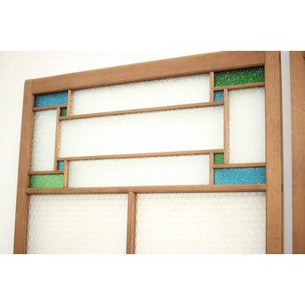 プレスと色ガラスの建具 2枚1組　GD0083Y 
