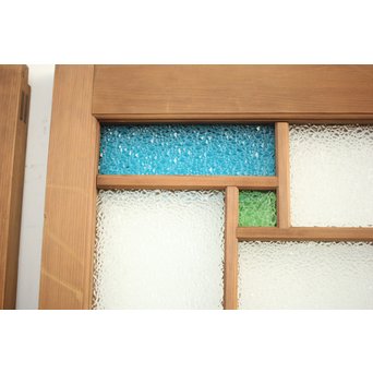 プレスと色ガラスの建具 2枚1組　GD0083Y 