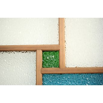 プレスと色ガラスの建具 2枚1組　GD0083Y 