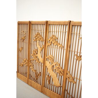 ガラス入鶴松書院 4枚1組　R0139 