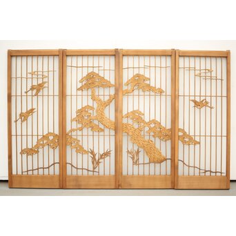 ガラス入鶴松書院 4枚1組　R0139