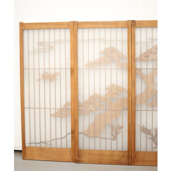 ガラス入鶴松書院 4枚1組　R0139 