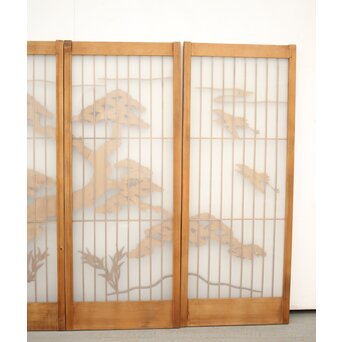 ガラス入鶴松書院 4枚1組　R0139 