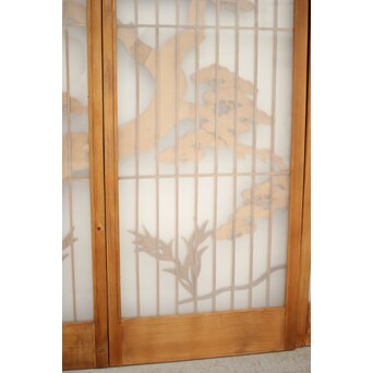 ガラス入鶴松書院 4枚1組　R0139 