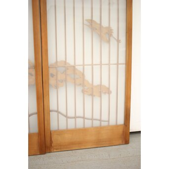 ガラス入鶴松書院 4枚1組　R0139 