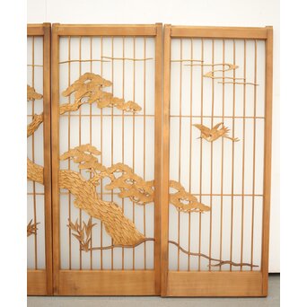 ガラス入鶴松書院 4枚1組　R0139 