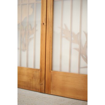 ガラス入鶴松書院 4枚1組　R0139 