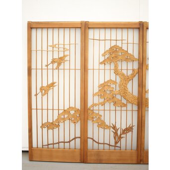 ガラス入鶴松書院 4枚1組　R0139 