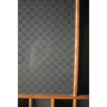 腐食ガラスと市松ガラス戸 2枚1組　GD0090Y 