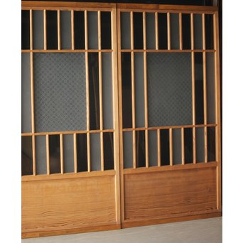 腐食ガラスと市松ガラス戸 2枚1組　GD0090Y