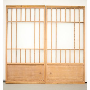 腐食ガラスと市松ガラス戸 2枚1組　GD0090Y 