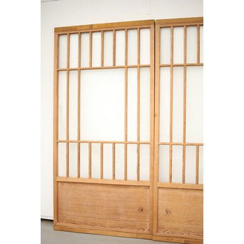 腐食ガラスと市松ガラス戸 2枚1組　GD0090Y 