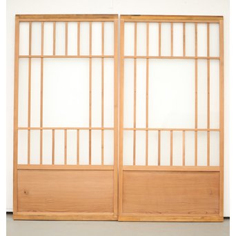 腐食ガラスと市松ガラス戸 2枚1組　GD0090Y 