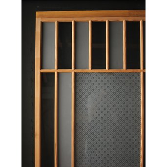 腐食ガラスと市松ガラス戸 2枚1組　GD0090Y 