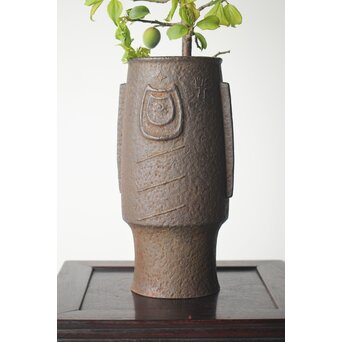 南部名工 鈴木盛久 魚紋鉄花瓶　M300 