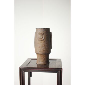 南部名工 鈴木盛久 魚紋鉄花瓶　M300 