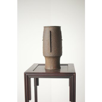 南部名工 鈴木盛久 魚紋鉄花瓶　M300 