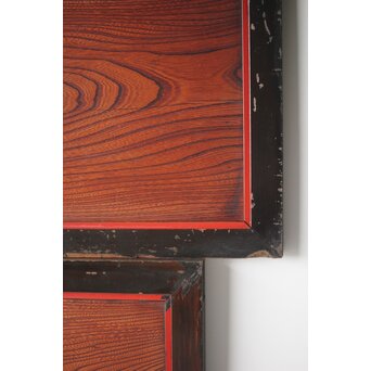 一行書横額 欅一枚板欄間 2枚1組　R0142 