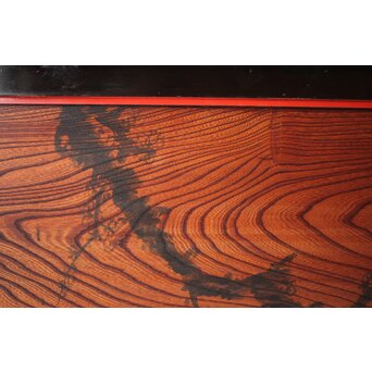 一行書横額 欅一枚板欄間 2枚1組　R0142 