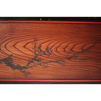 一行書横額 欅一枚板欄間 2枚1組　R0142 