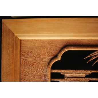 在銘 竹虎木彫欄間 2枚1組　R0143Y 