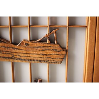 黒柿と乳白色ガラスの書院 4枚1組　R0144YD 