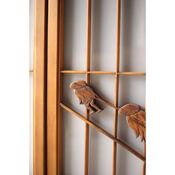 黒柿と乳白色ガラスの書院 4枚1組　R0144YD 