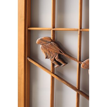 黒柿と乳白色ガラスの書院 4枚1組　R0144YD 