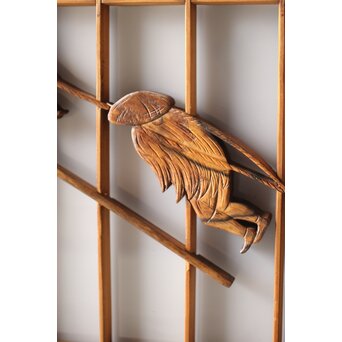 黒柿と乳白色ガラスの書院 4枚1組　R0144YD 