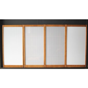 黒柿と乳白色ガラスの書院 4枚1組　R0144YD 