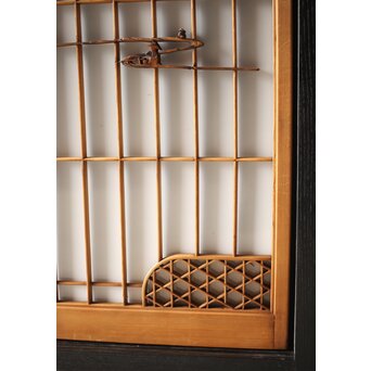 黒柿と乳白色ガラスの書院 4枚1組　R0144YD 