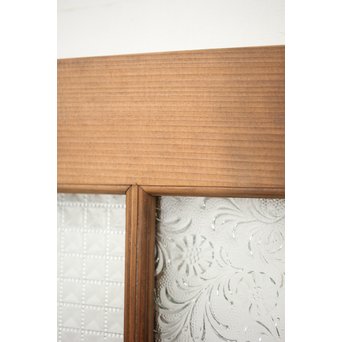 多色ガラス 中型プレスガラス戸 4枚1組　GD0092 