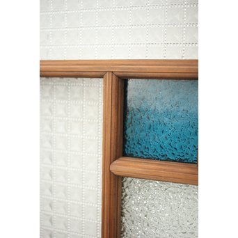 多色ガラス 中型プレスガラス戸 4枚1組　GD0092 