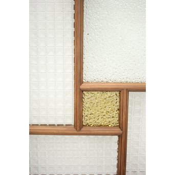 多色ガラス 中型プレスガラス戸 4枚1組　GD0092 