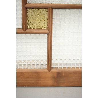 多色ガラス 中型プレスガラス戸 4枚1組　GD0092 