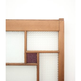 多色ガラス 中型プレスガラス戸 4枚1組　GD0092 