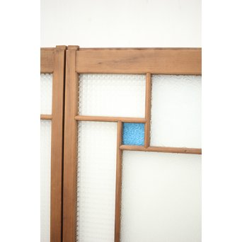 多色ガラス 中型プレスガラス戸 4枚1組　GD0092 