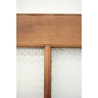 多色ガラス 中型プレスガラス戸 4枚1組　GD0092 