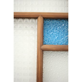 多色ガラス 中型プレスガラス戸 4枚1組　GD0092 