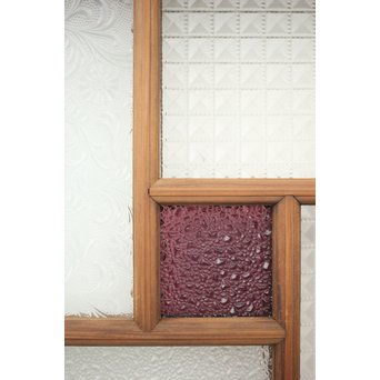 多色ガラス 中型プレスガラス戸 4枚1組　GD0092 