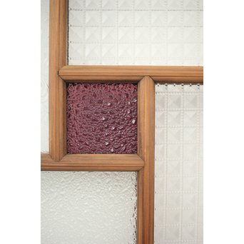 多色ガラス 中型プレスガラス戸 4枚1組　GD0092 