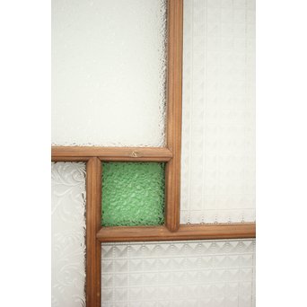 多色ガラス 中型プレスガラス戸 4枚1組　GD0092 