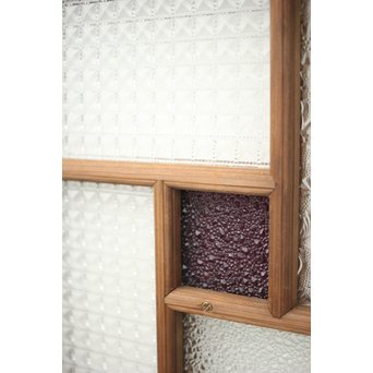 多色ガラス 中型プレスガラス戸 4枚1組　GD0092 