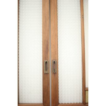 多色ガラス 中型プレスガラス戸 4枚1組　GD0092 