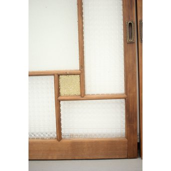 多色ガラス 中型プレスガラス戸 4枚1組　GD0092 