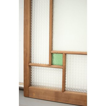 多色ガラス 中型プレスガラス戸 4枚1組　GD0092 