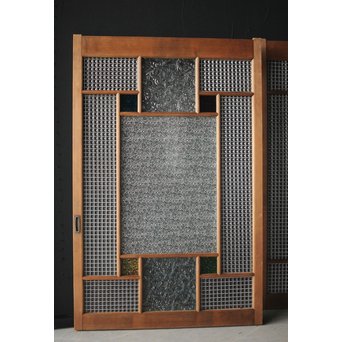 多色ガラス 中型プレスガラス戸 4枚1組　GD0092 