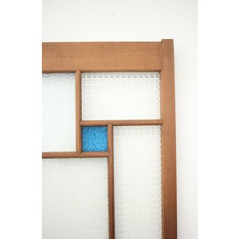 多色ガラス 中型プレスガラス戸 4枚1組　GD0092 